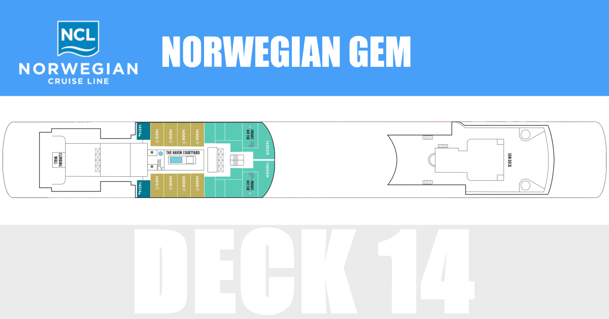 Norwegian Gem Deck 14 Activities & Deck Plan Layout